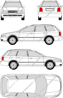 Audi A4 Avant station wagon, 1996–1999 (Audi_008)