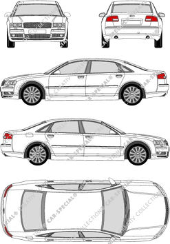 Audi A8 4.2 Quattro, 4.2 Quattro, limusina, largo, 4 Doors (2003)