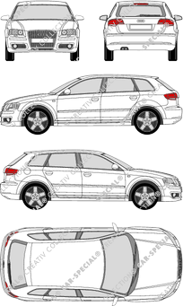 Audi A3 Sportback station wagon, 2004–2009 (Audi_040)