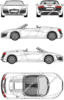 Audi R8 Spyder, Spyder, Convertible, 2 Doors (2010)