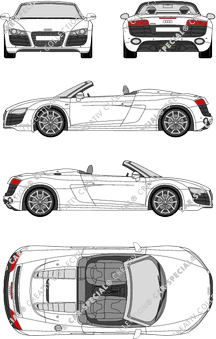 Audi R8 Spyder, Spyder, Descapotable, 2 Doors (2010)