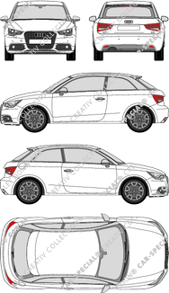 Audi A1 Hayon, 2010–2015 (Audi_075)