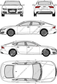 Audi A7 Sportback station wagon, 2010–2016 (Audi_076)