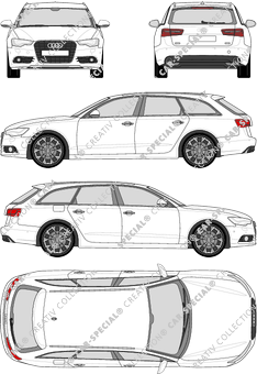 Audi A6 Avant station wagon, 2011–2014 (Audi_079)