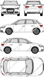 Audi A1 Sportback Hayon, 2012–2015 (Audi_081)