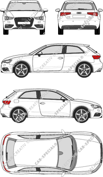 Audi A3 Hayon, 2012–2016 (Audi_082)