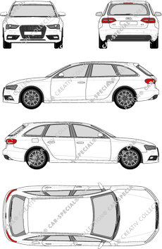 Audi A4 Avant station wagon, 2012–2015 (Audi_084)