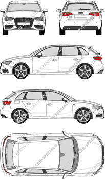 Audi A3 Sportback Station wagon, 2012–2016 (Audi_085)