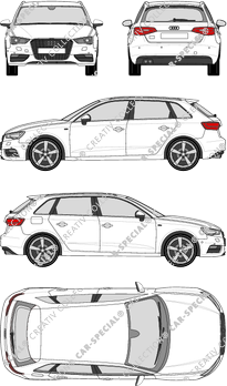 Audi A3 Sportback station wagon, 2012–2016 (Audi_085)