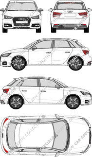 Audi A1 Sportback Hayon, 2015–2018 (Audi_093)