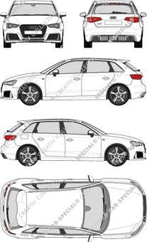 Audi RS3 Sportback Station wagon, 2015–2016 (Audi_097)
