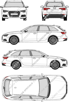 Audi A4 Avant station wagon, 2015–2019 (Audi_100)