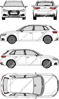Audi A3 Sportback combi, 2016–2020 (Audi_108)