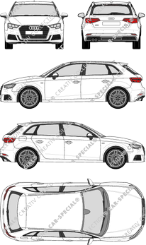 Audi A3 Sportback station wagon, 2016–2020 (Audi_108)