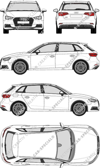 Audi A3 Sportback break, actuel (depuis 2016) (Audi_109)