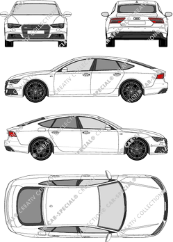 Audi A7 Sportback station wagon, 2016–2018 (Audi_111)