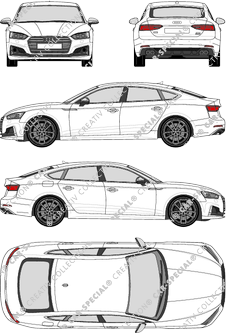 Audi S5 Sportback Hayon, actuel (depuis 2017) (Audi_113)