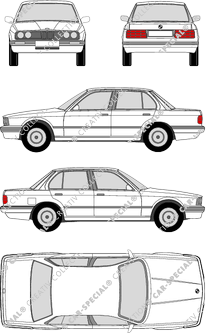 BMW 3er, E30, FL, berlina, 4 Doors (1987)