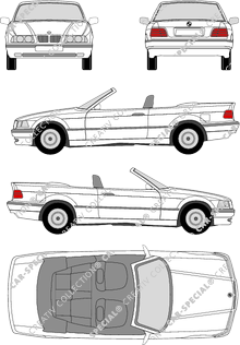 BMW 3er, E36 (C), Cabrio, 2 Doors (1993)