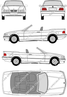 BMW 3er, E36 (C), cabriolet, 2 Doors (1993)