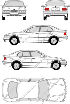 BMW 3er, E36 (4), Limousine, 4 Doors (1989)