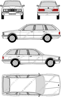 BMW 3er Touring station wagon, 1987–1995 (BMW_009)