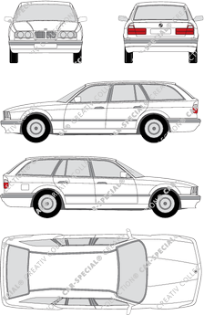 BMW 5er Touring station wagon, 1990–1997 (BMW_013)