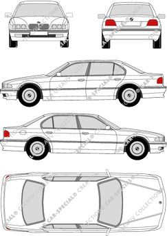 BMW 7er, E 38, Limousine, long, 4 Doors (1995)