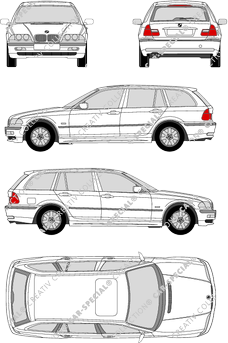 BMW 3er Touring, E 46, Touring, 5 Doors (1999)