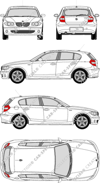 BMW 1er, E87, Hatchback, 5 Doors (2004)