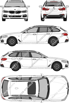 BMW 5er Touring M-Sportpaket, G31, M-Sportpaket, Touring, 5 Doors (2017)