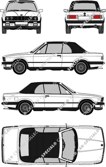 BMW 3er, E30, VFL, Convertible, 2 Doors (1985)
