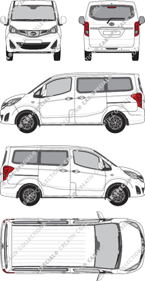 BYD T3, minibus, Rear Flap, 2 Sliding Doors (2021)