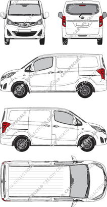 BYD T3, van/transporter, rear window, Rear Flap, 2 Sliding Doors (2021)