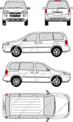 Chevrolet Uplander, station wagon, empattement court, 5 Doors (2007)