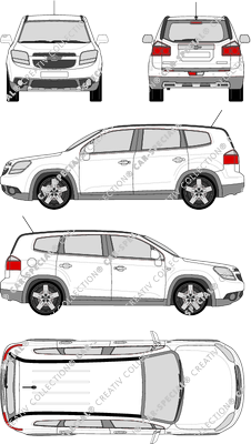 Chevrolet Orlando station wagon, 2011–2014 (Chev_033)