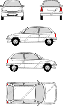 Citroën AX, Kombilimousine, 3 Doors (1991)