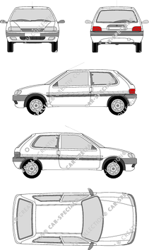 Citroën Saxo, Kombilimousine, 3 Doors (1996)