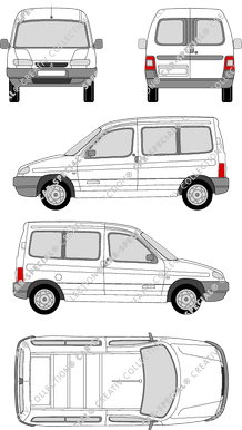 Citroën Berlingo, fourgon, Rear Wing Doors (1996)