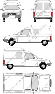Citroën C15, furgone, vitre arrière, Doppelkabine, Rear Wing Doors (1984)