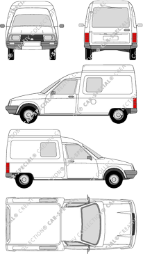 Citroën C15, furgone, vitre arrière, Doppelkabine, Rear Flap (1984)