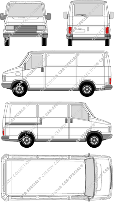 Citroën C25, Kastenwagen, kurz, flaches Dach, Heck verglast, Rear Flap (1984)