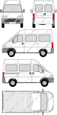 Citroën Jumper, Kleinbus, extra hoch, Radstand normal, verglast, Rear Wing Doors, 1 Sliding Door (1994)