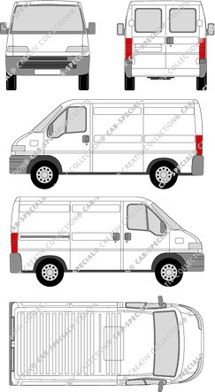 Citroën Jumper, Kastenwagen, Heck verglast, Rear Wing Doors, 1 Sliding Door (1994)