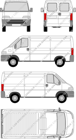 Citroën Jumper, van/transporter, long wheelbase, rear window, Rear Wing Doors (1994)