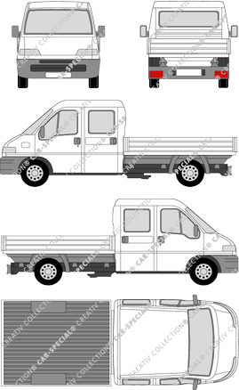 Citroën Jumper, pont, très longue, double cabine (1994)