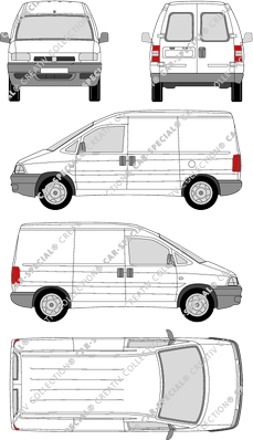 Citroën Jumpy, van/transporter, rear window, Rear Wing Doors, 2 Sliding Doors (1995)