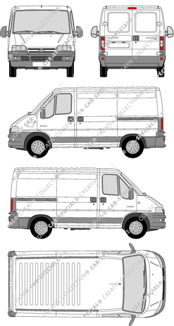 Citroën Jumper 29 C/33 C, 29 C/33 C, furgone, empattement court, Rear Wing Doors, 2 Sliding Doors (2002)