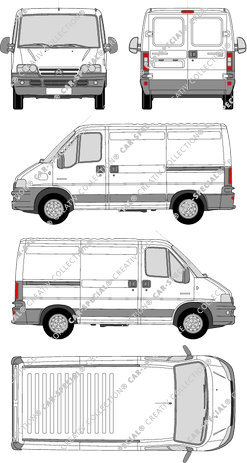 Citroën Jumper 29 C/33 C, 29 C/33 C, Kastenwagen, Radstand kurz, Rear Wing Doors, 2 Sliding Doors (2002)