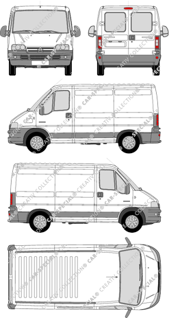 Citroën Jumper 29 C/33 C, 29 C/33 C, van/transporter, short wheelbase, rear window, Rear Wing Doors, 1 Sliding Door (2002)